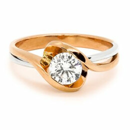 Zásnubní prsten z růžového zlata s diamantem 13ZP2400013A