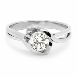 Zásnubní prsten z bílého zlata s diamantem 13ZP2400013B