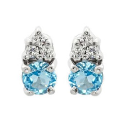 Zlaté náušnice s diamanty a topazy 21ZP2402689C