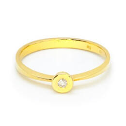 Zásnubní prsten ze žlutého zlata s diamantem 21ZP2402736C