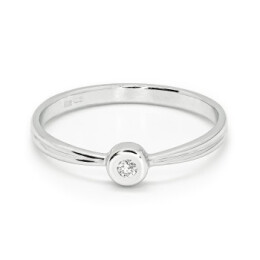 Zásnubní prsten z bílého zlata s diamantem 21ZP2500920C