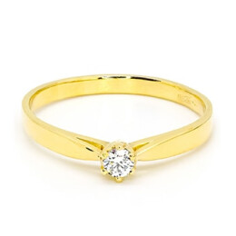 Zásnubní prsten ze žlutého zlata s diamantem 21ZP2502718FZ