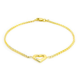 Náramek ze žlutého zlata srdíčko s diamantem 21ZP2502977D