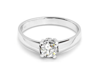 Zásnubní prsten z bílého zlata s diamantem  21ZP2600407