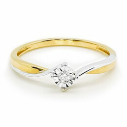 Zásnubní prsten ze žlutého zlata s diamantem 46620