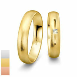 Snubní prsteny Inspirations ze žlutého zlata s diamantem nebo zirkonem 4804110-4804109