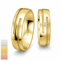 Snubní prsteny Inspirations ze žlutého zlata s diamantem nebo zirkonem 4804120-4804119