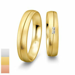 Snubní prsteny Inspirations - Cena za pár ze žlutého zlata s diamantem 4804150-4804149
