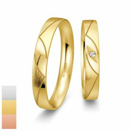 Snubní prsteny Basic Light II ze žlutého zlata s diamanty nebo zirkony s rytinou 4804204-4804203