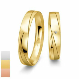 Snubní prsteny Basic Light II ze žlutého zlata s diamanty nebo zirkony s rytinou 4804206-4804205