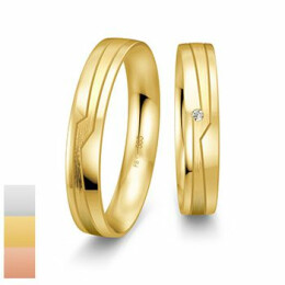 Snubní prsteny Basic Light II ze žlutého zlata s diamanty nebo zirkony s rytinou 4804208-4804207