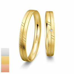 Snubní prsteny Basic Light II ze žlutého zlata s diamanty nebo zirkony s rytinou 4804212-4804211