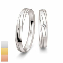 Snubní prsteny Basic Light II z bílého zlata s diamantem nebo zirkonem 4804224-4804223