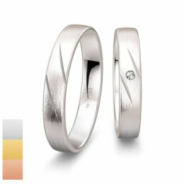 Snubní prsteny Basic Light II z bílého zlata s diamantem nebo zirkonem 4804226-4804225