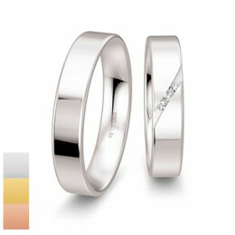 Snubní prsteny Basic Light II z bílého zlata s diamanty nebo zirkony 4804230-4804229