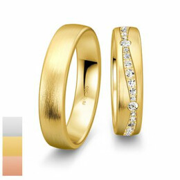 Snubní prsteny Inspiration 6 - Cena za pár ze žlutého zlata s 25 diamanty 4804252-4804251