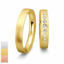 Snubní prsteny Inspiration 6 - Cena za pár ze žlutého zlata s 9 diamanty 4804254-4804253