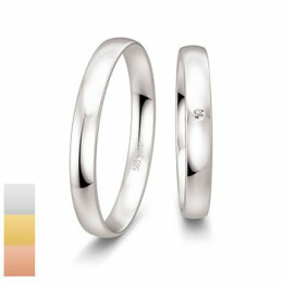 Snubní prsteny Basic Slim z bílého zlata s diamantem nebo zirkonem 4804304-4804303