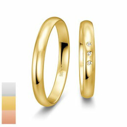 Snubní prsteny Basic Slim ze žlutého zlata s diamanty nebo zirkony 4804306-4804305