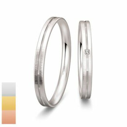 Snubní prsteny Basic Slim z bílého zlata s diamantem nebo zirkonem 4804322-4804321