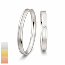 Snubní prsteny Basic Slim z bílého zlata s diamantem nebo zirkonem 4804326-4804325