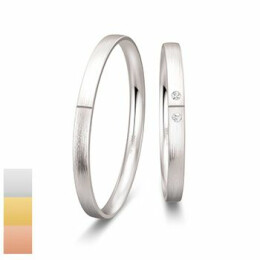 Snubní prsteny Basic Slim z bílého zlata s diamanty nebo zirkony 4804330-4804329