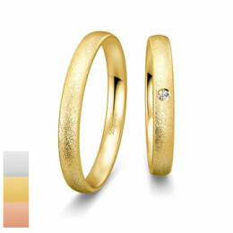 Snubní prsteny Basic Light ze žlutého zlata s diamantem nebo zirkonem 4805604-4805603