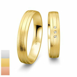 Snubní prsteny Basic Light ze žlutého zlata s diamanty nebo zirkony 4805610-4805609
