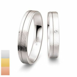 Snubní prsteny Basic Light z bílého zlata s diamantem nebo zirkonem 4805624-4805623