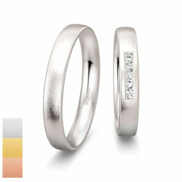Snubní prsteny Basic Light z bílého zlata s diamanty nebo zirkony 4805630-4805629