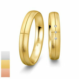 Snubní prsteny Basic Light ze žlutého zlata s diamanty nebo zirkony 4805632-4805631