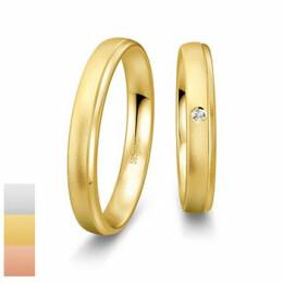 Snubní prsteny Basic Light ze žlutého zlata s diamanty nebo zirkony 4805636-4805635