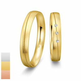 Snubní prsteny Basic Light ze žlutého zlata s diamanty nebo zirkony 4805642-4805641