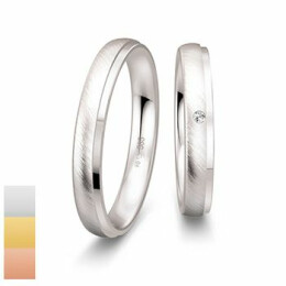 Snubní prsteny Basic Light z bílého zlata s diamantem nebo zirkonem 4805652-4805651
