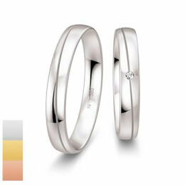 Snubní prsteny Basic Light z bílého zlata s diamantem nebo zirkonem 4805654-4805653