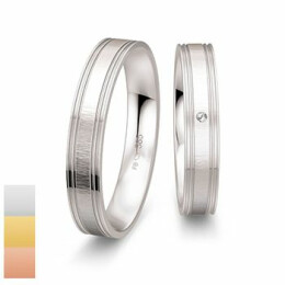 Snubní prsteny Basic Light z bílého zlata s diamantem nebo zirkonem 4805658-4805657