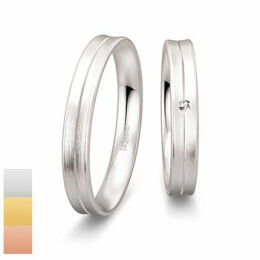 Snubní prsteny Basic Light z bílého zlata s diamantem nebo zirkonem 4805664-4805663