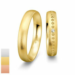 Snubní prsteny Basic Light III ze žlutého zlata s diamantem nebo zirkonem 4805706-4805705