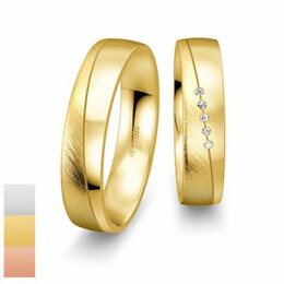 Snubní prsteny Basic Light III ze žlutého zlata s diamanty nebo zirkony 4805710-4805709