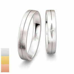 Snubní prsteny Basic Light III z bílého zlata s diamantem nebo zirkonem 4805714-4805713
