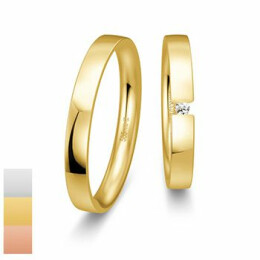 Snubní prsteny Basic Light III ze žlutého zlata s diamantem nebo zirkonem 4805732-4805731