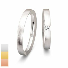 Snubní prsteny Basic Light III z bílého zlata s diamantem nebo zirkonem 4805738-4805737