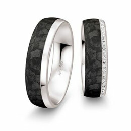 Snubní prsteny Carbon z bílého zlata s 55 diamanty – Cena za pár 4806502-4806501