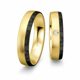 Snubní prsteny Carbon ze žlutého zlata s diamantem - Cena za pár 4806506-4806505