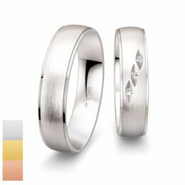 Snubní prsteny SmartLine z bílého zlata s diamanty nebo zirkony 4807032-4807031