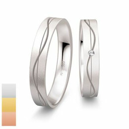 Snubní prsteny z bílého zlata s diamantem nebo zirkonem SmartLine Slim 4807136-4807135