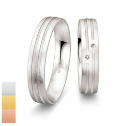 Snubní prsteny z bílého zlata s diamanty nebo zirkony SmartLine Slim 4807142-4807141