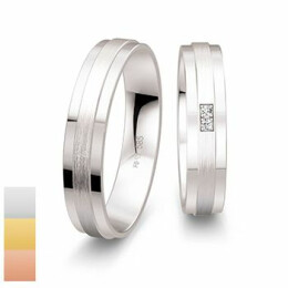 Snubní prsteny z bílého zlata s diamanty nebo zirkony SmartLine Slim 4807144-4807143