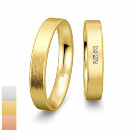 Snubní prsteny Profilringe Light ze žlutého zlata s diamanty nebo zirkony 4814403-4804403