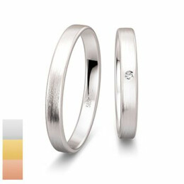 Snubní prsteny Profilringe Light z bílého zlata s diamantem nebo zirkonem 4814411-4804411
